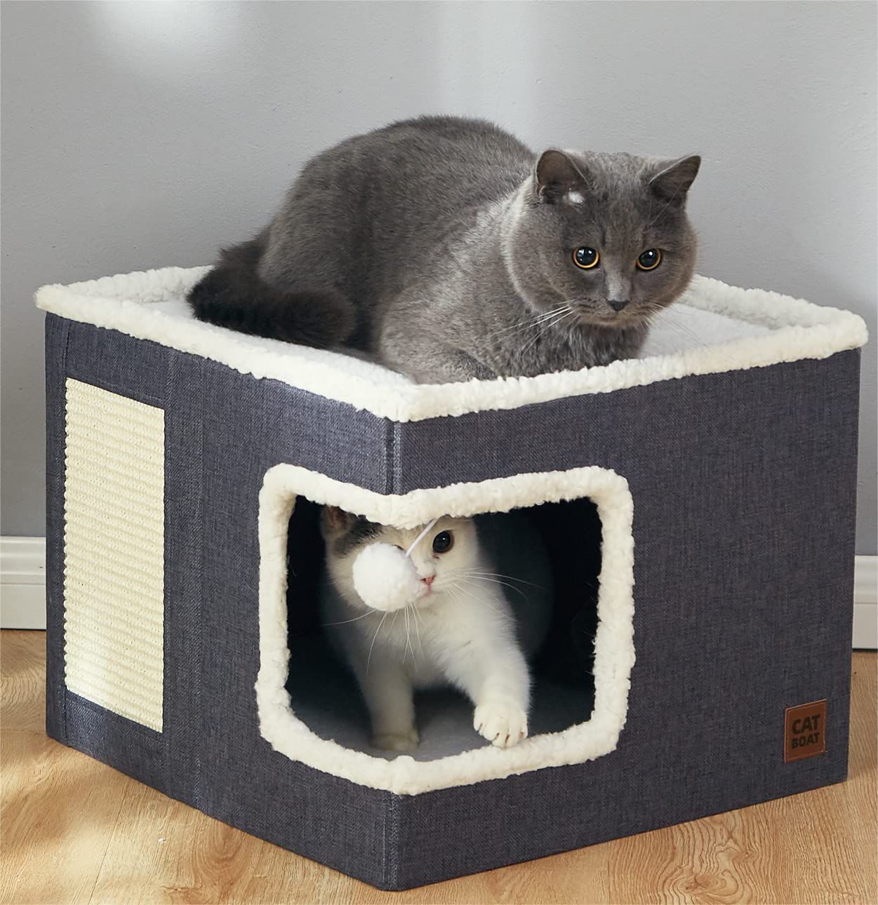 布製キューブ型猫用ベッド 折りたたみ式