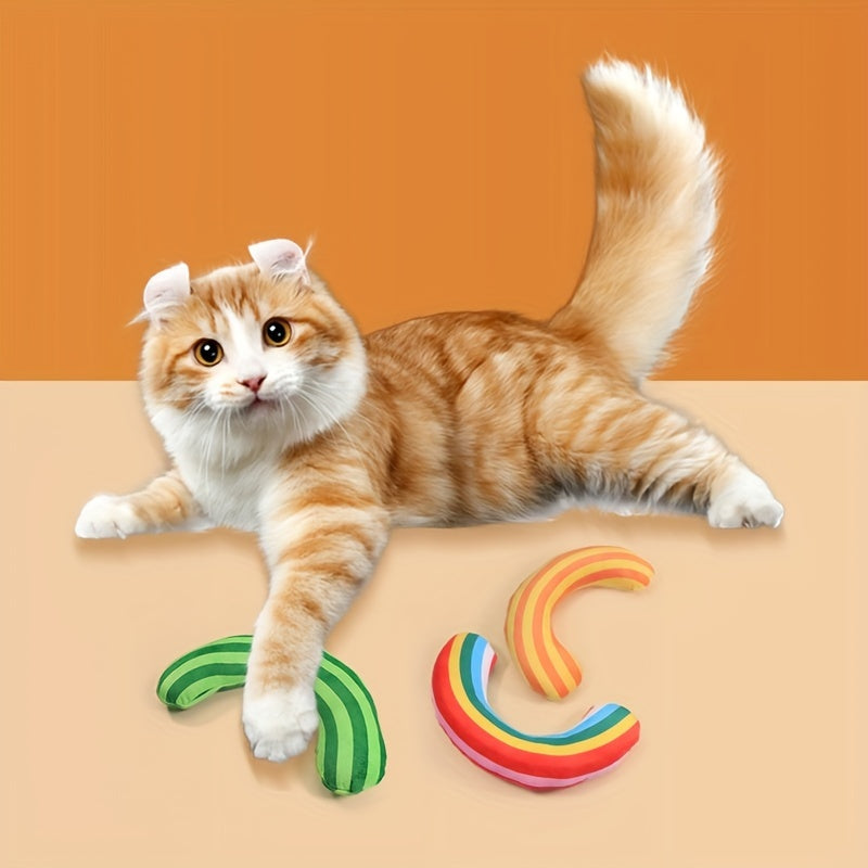 猫用おもちゃセット 猫用ぬいぐるみ キャットニップ入り ストライプ柄 猫用枕