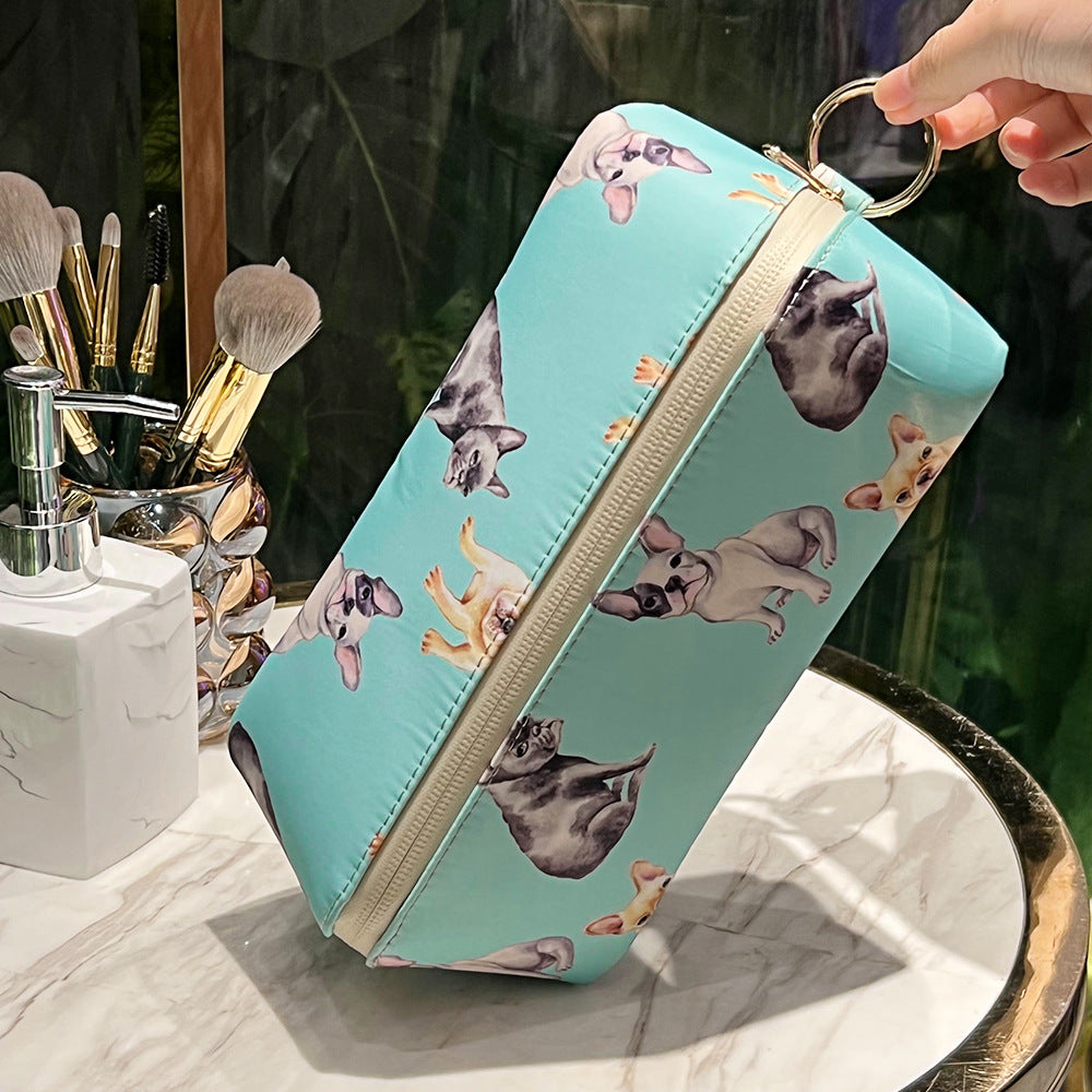 かわいい犬のペットプリント化粧ポーチ防水メイクアップバッグトラベル