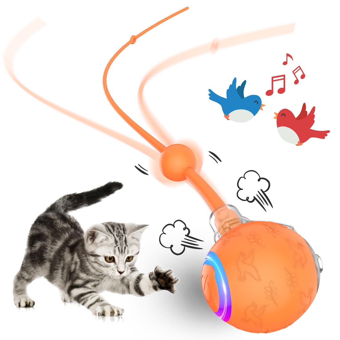 インテリジェント重力式猫用おもちゃボール ストラップ電動ロープ猫じゃらし 猫用おもちゃ