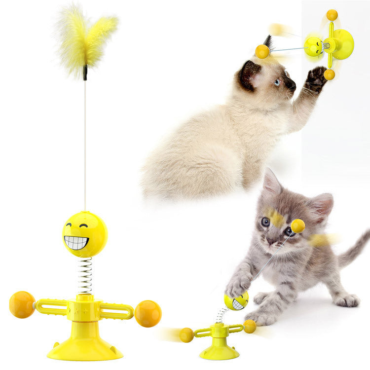猫用ターンテーブル 猫用風車おもちゃ 光るおもちゃ