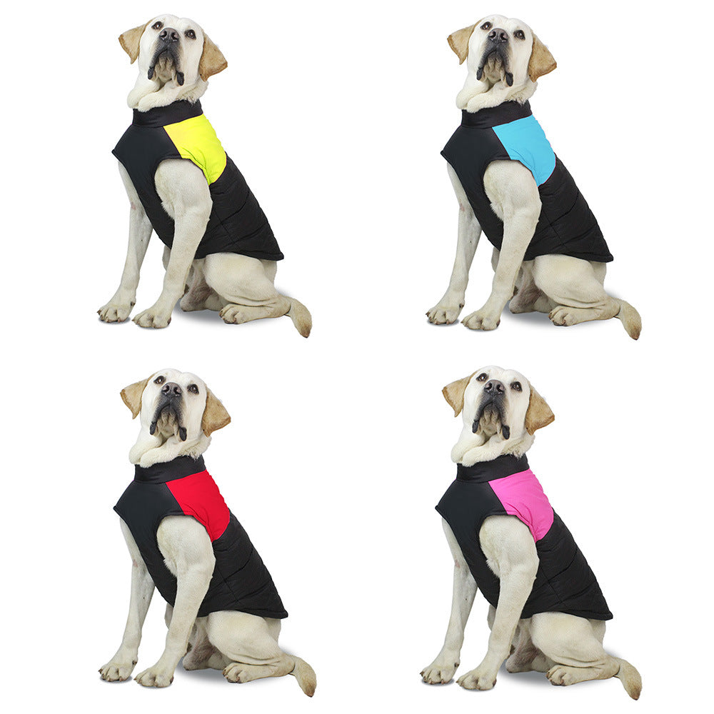 冬用ペット服 防水犬用ダウンベスト ジッパージャケットコート 小型犬、中型犬、大型犬、ラブラドール、ハスキー向け