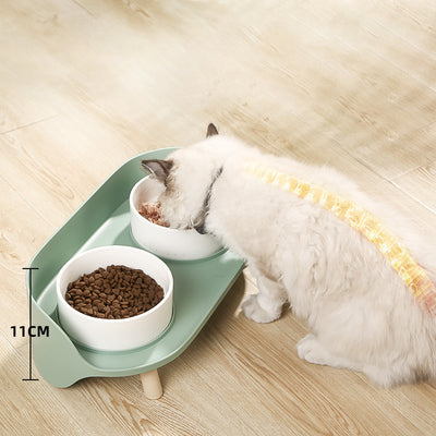 ペットボウル 傾斜 ダブルボウル 猫用 首保護 犬用水飲み器 フードボウル 調整可能 こぼれ防止 猫用給餌器 ペット用品