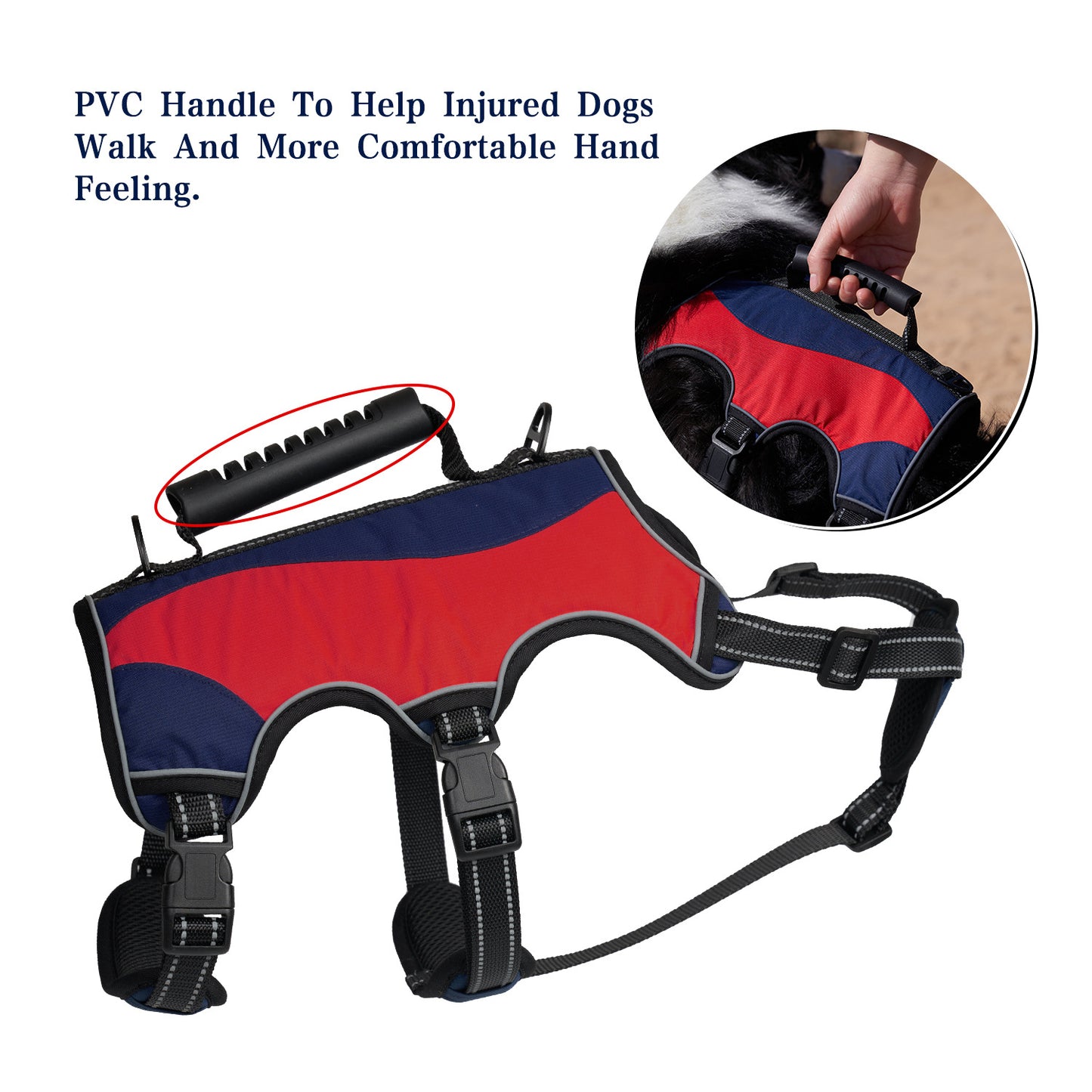 ペット手持ちロープベストタクティカル大型犬用チェストストラップ反射防爆犬手持ちロープ