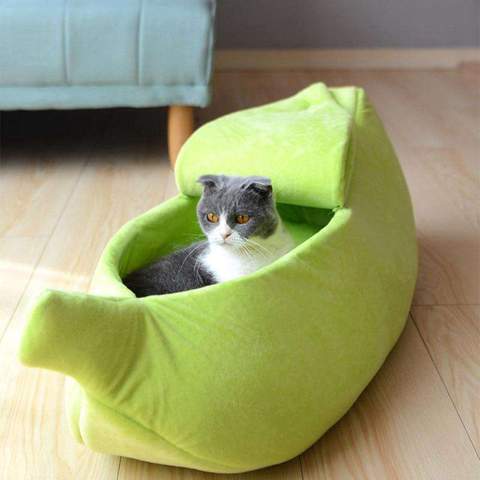 ペットハウス ドッグベッド バナナ型 ドッグハウス かわいいペット犬小屋 暖かい犬用ソファー 寝袋