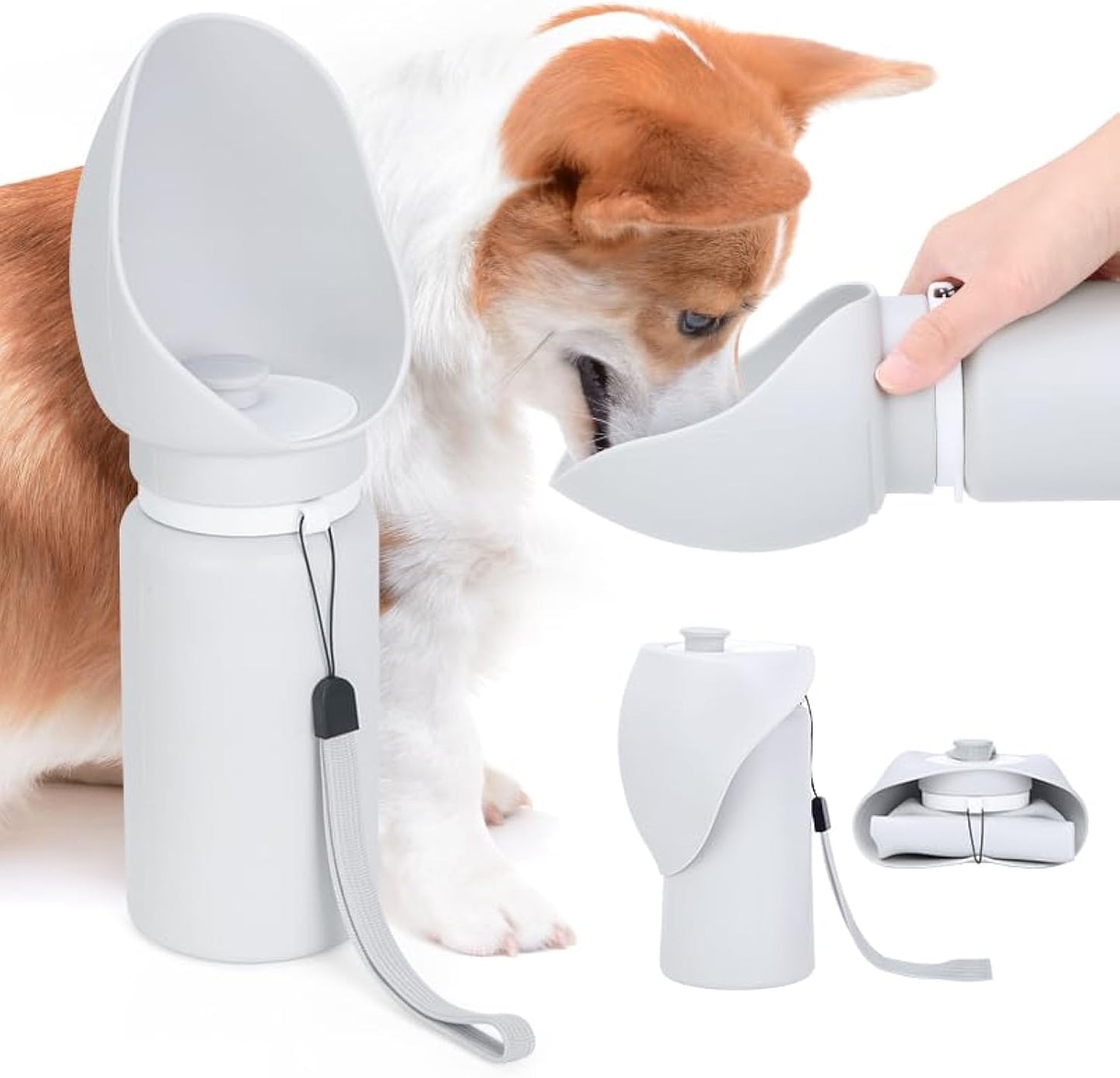 犬用ウォーターボトル 漏れ防止 携帯用旅行用ペット用ウォーターボトル 折りたたみ式 軽量 犬用ウォーターディスペンサー 犬 子犬 ペット用外出用 持ち運び便利 屋外用