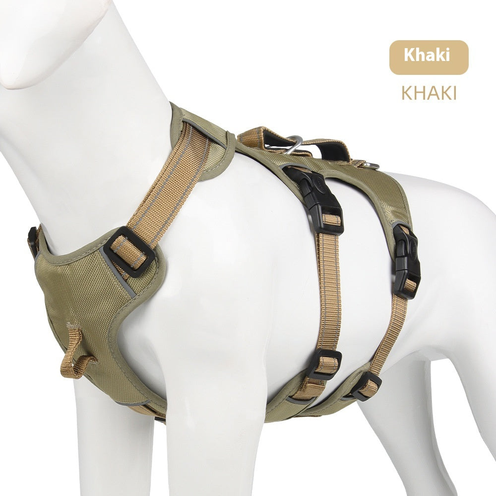 脱走防止大型犬用チェストハーネス オックスフォード布製リード ペット用品