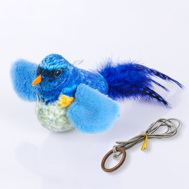 Flappy Chase 猫おもちゃ、Flappy Chase 鳥 猫おもちゃ、FlappyChase インタラクティブ 猫おもちゃ、Chirping Bird 猫おもちゃ 羽ばたく、Flying インタラクティブ シミュレーション 電動 スズメ 揺れる鳥