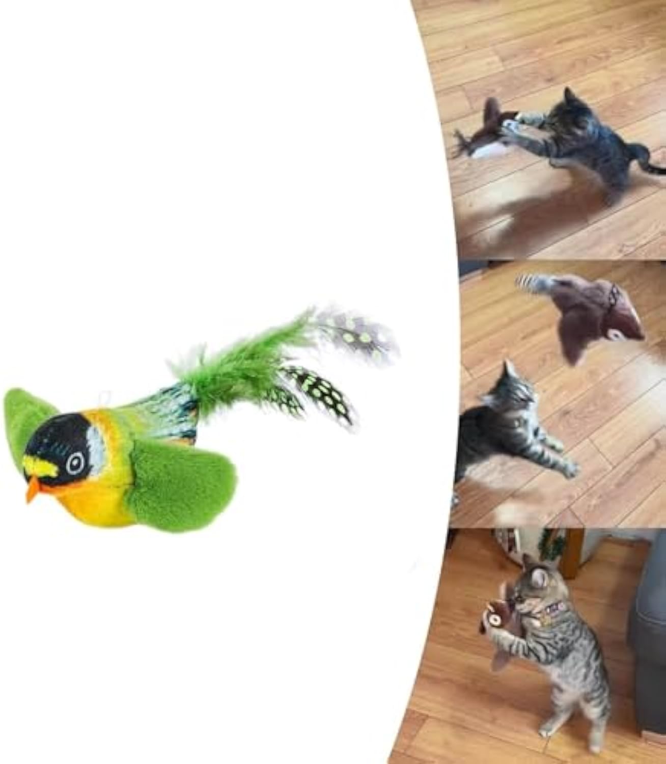 Flappy Chase 猫おもちゃ、Flappy Chase 鳥 猫おもちゃ、FlappyChase インタラクティブ 猫おもちゃ、Chirping Bird 猫おもちゃ 羽ばたく、Flying インタラクティブ シミュレーション 電動 スズメ 揺れる鳥