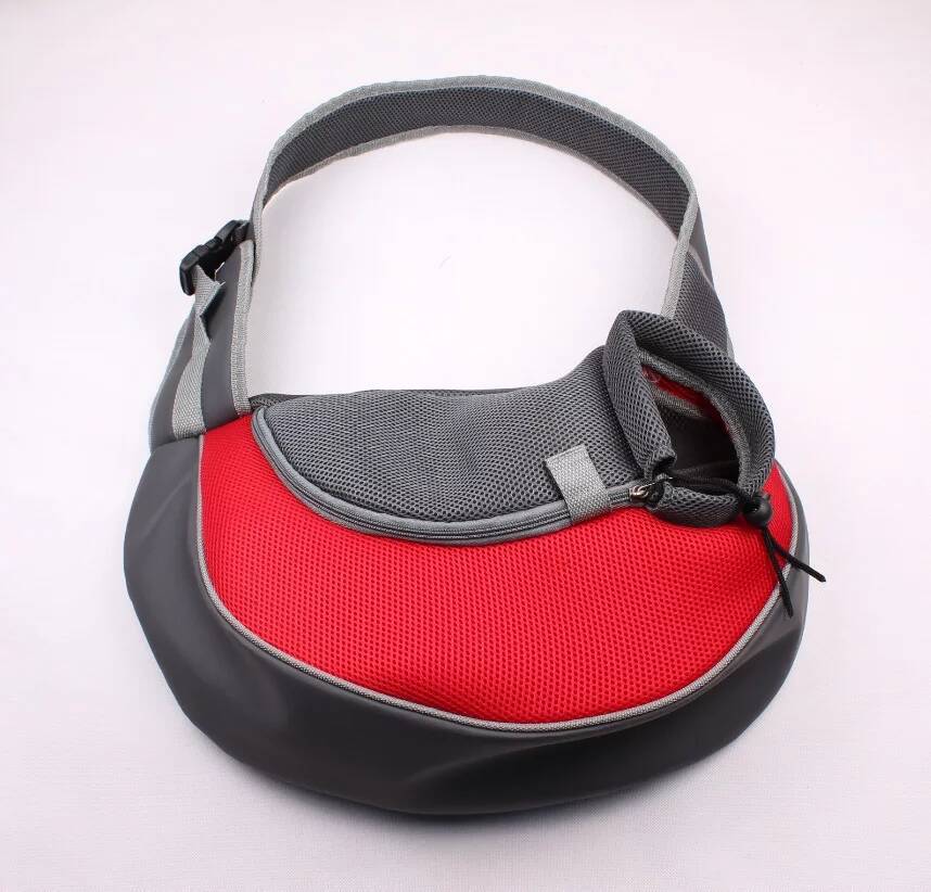ペット用品 通気性トラベルポータブルメッシュドッグバッグ 胸元スリング