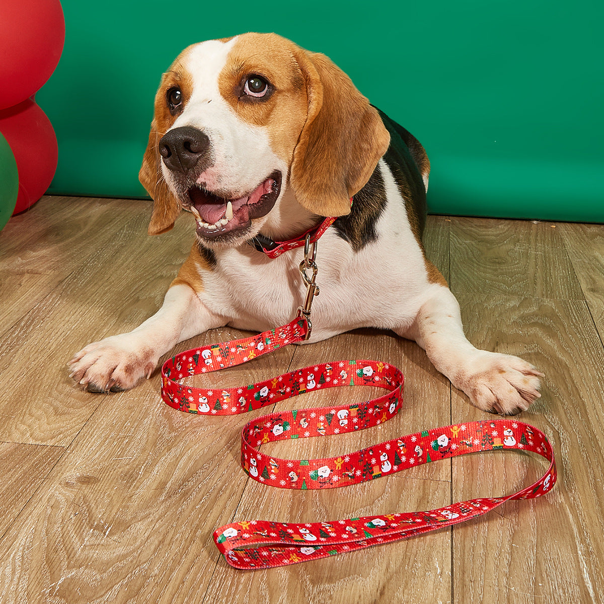 クリスマスカラーペットハンドロープ犬用リード