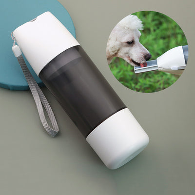 ポータブル犬用ウォーターボトル 350ml 犬・ペット用給水器 フードコンテナ ボウル アウトドア 旅行用 給水器