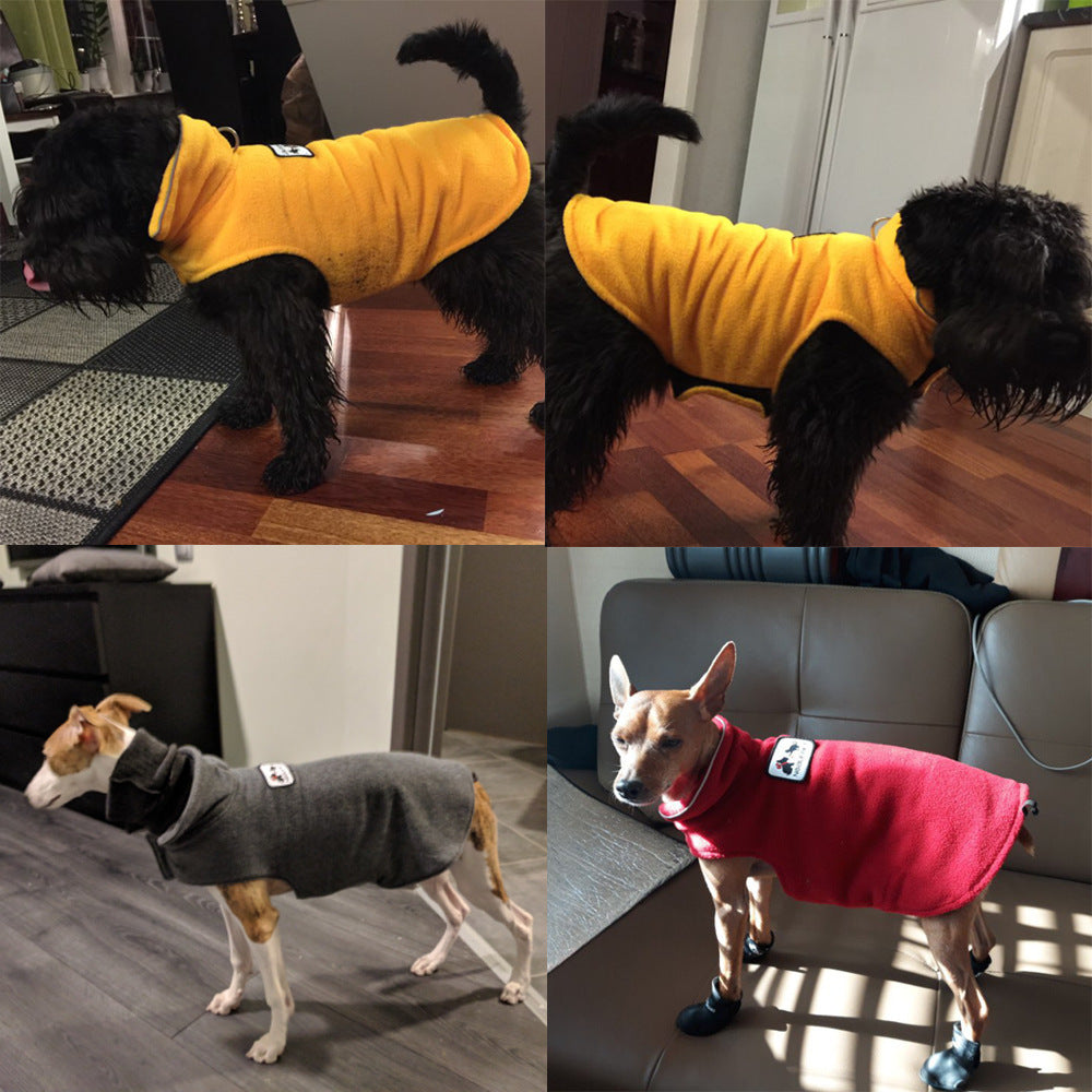 厚手保温性ペット用秋冬犬服ペットポーラーフリース両面ベスト