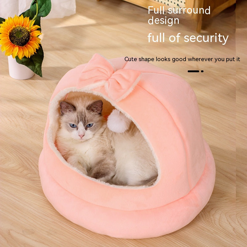 家庭用ファッションボウノット猫用ベッド