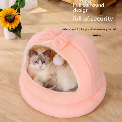 家庭用ファッションボウノット猫用ベッド