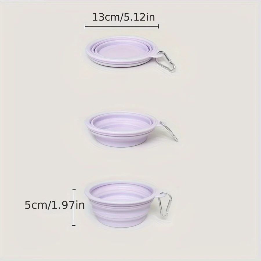 吊り下げペット用折りたたみ式シリコンボウル 屋外旅行ポータブルフードウォーターコンテナ 給餌トレイボウル マカロンカラーペット用品