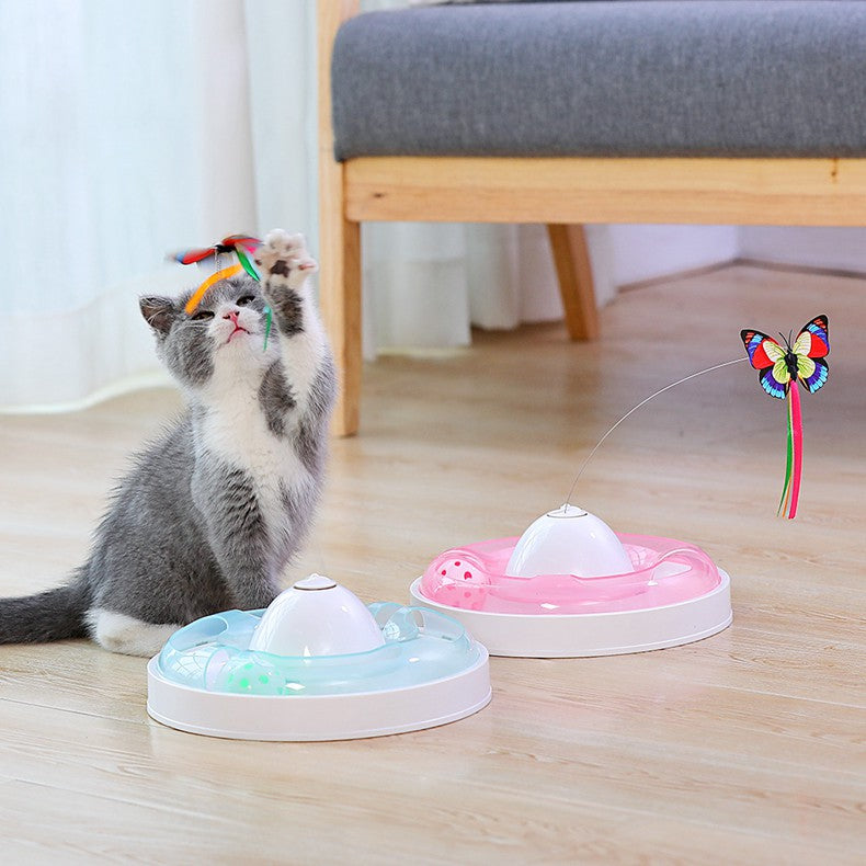 チョウおもちゃの面白猫スティック、猫のターンテーブル