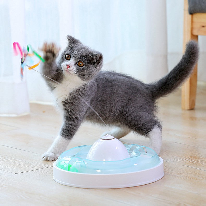 チョウおもちゃの面白猫スティック、猫のターンテーブル