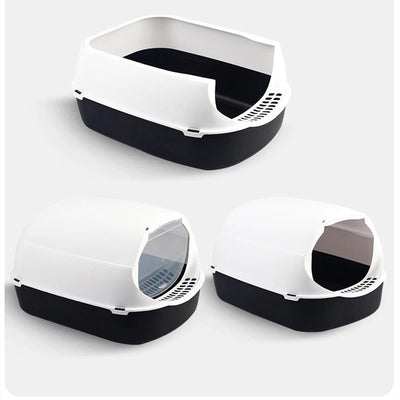 飛散防止猫トイレ、完全密閉、折りたたみ式、取り外し可能