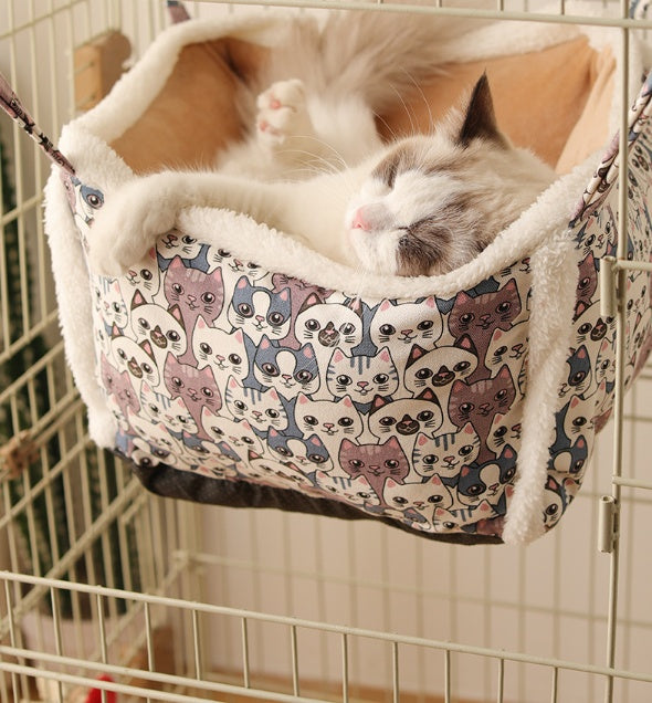 猫用ハンモック吊り下げ式巣箱 半密閉型猫ケージハンモック 猫用巣箱