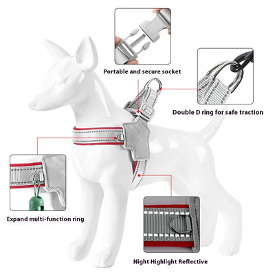 犬用胸ストラップ手持ちロープ ベスト式犬散歩ペット用首輪
