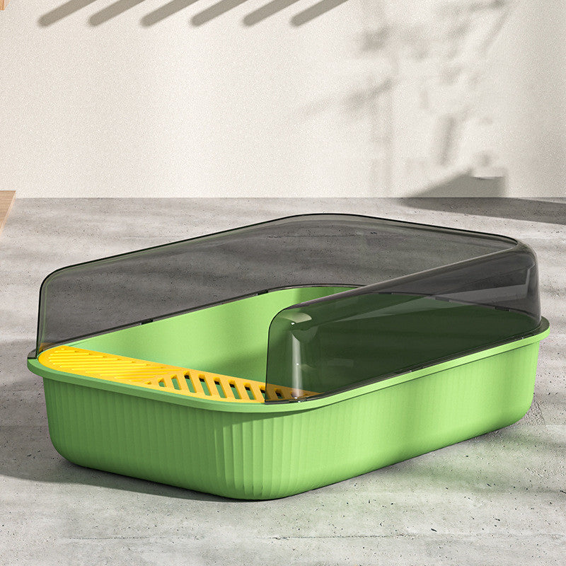 半密閉式ハイエッジ飛沫防止防臭分解可能猫用トイレ