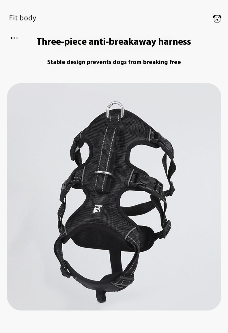 脱走防止大型犬用チェストハーネス オックスフォード布製リード ペット用品