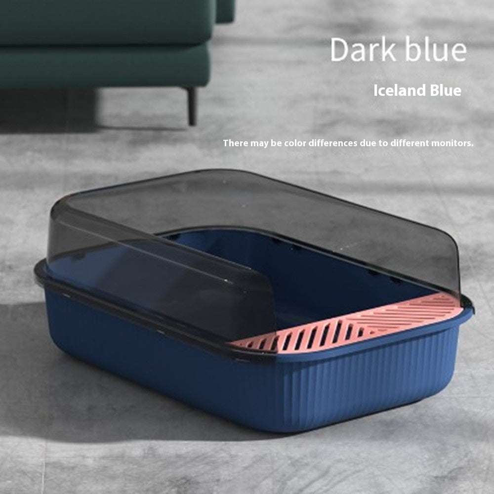 半密閉式ハイエッジ飛沫防止防臭分解可能猫用トイレ