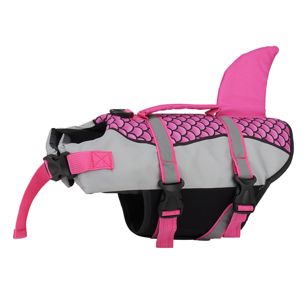 ペット用ライフジャケット ベスト服 ライフベスト 首輪ハーネス 犬用 スイミング 夏用スイムウェア ウロコ サメ柄 ペット用品