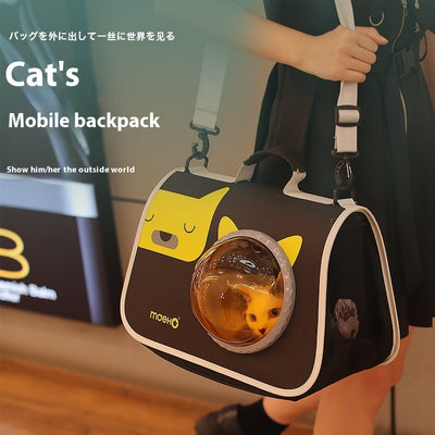 ペット用品 猫用キャリーバッグ 透明宇宙船カプセル型
