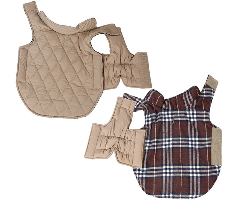 工場直販 防水リバーシブル格子柄ペット犬用スーツジャケット ペット犬用服 スポット