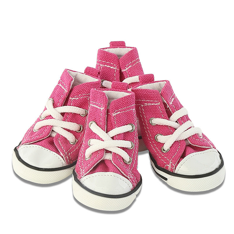 ペットシューズ デニムキャンバス 通気性抜群 快適