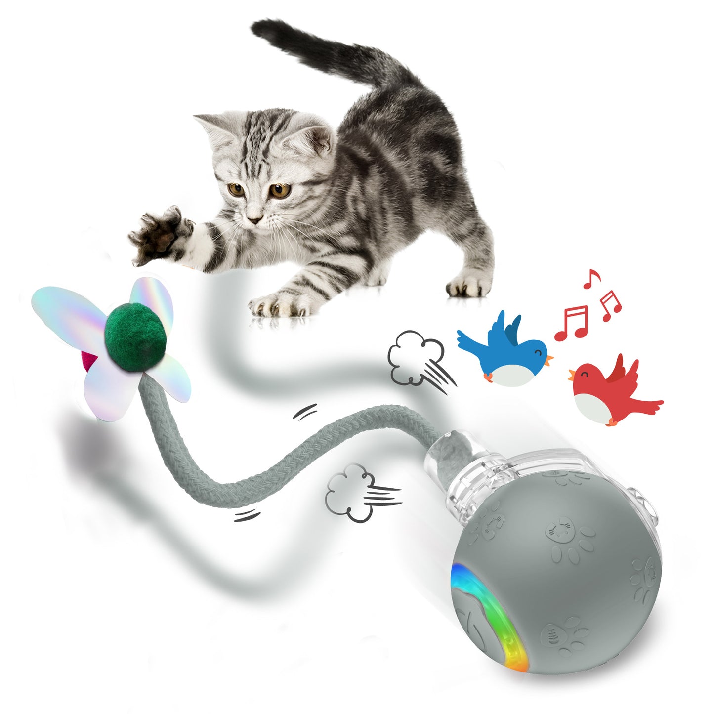 インテリジェント重力式猫用おもちゃボール ストラップ電動ロープ猫じゃらし 猫用おもちゃ