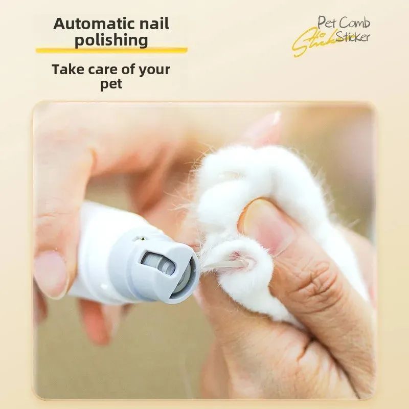 充電式2in1ペットネイルトリマー コーム付き 電動猫犬グルーミングクリーニングブラシ ペットケアツール