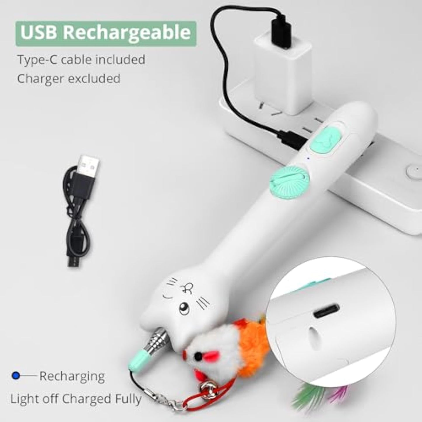 猫用おもちゃ インタラクティブ 充電式レーザーポインター 猫じゃらし 羽根おもちゃ付き 2-in-1 猫用おもちゃ 室内猫 子猫 ペット用レーザーおもちゃ 遊び用