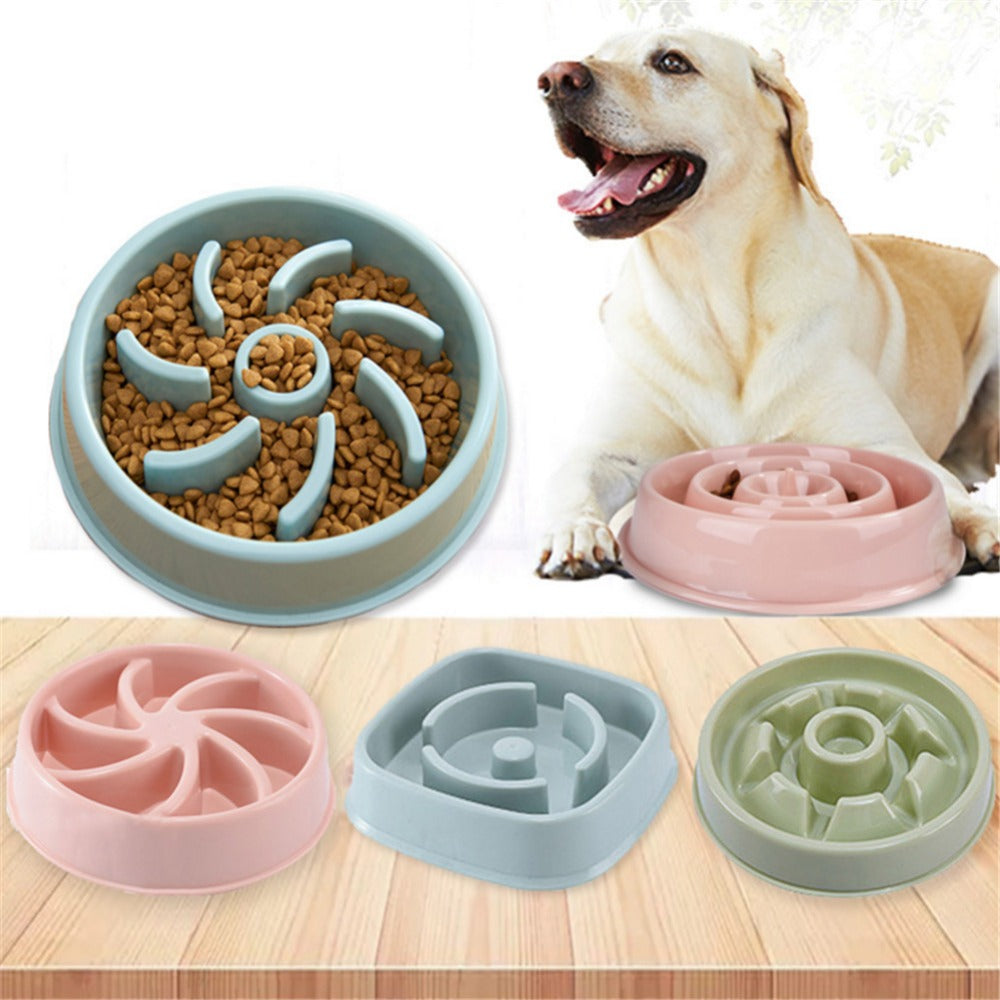 プラスチック製犬猫用早食い防止フードボウル