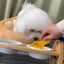 ペットボウル 陶器製ダブルボウル ウッドスタンド付き 首保護 犬猫用食器 高さ調節可能 傾斜分離型ボウル ペット用品