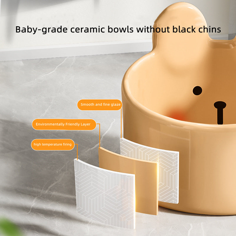 家庭用ペット陶器製ボウル 大口径犬用フード用品 子猫用食器セット 猫用品 犬用ボウル