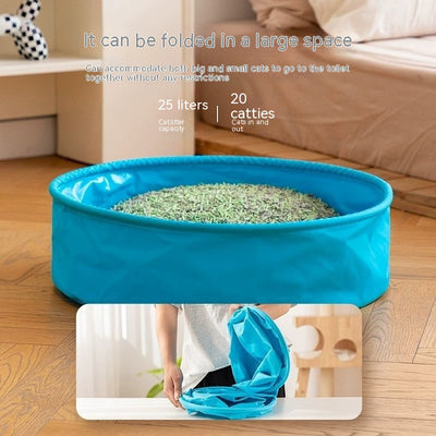 折りたたみ式猫用品 折りたたみ式半密閉型ポータブル猫用トイレ