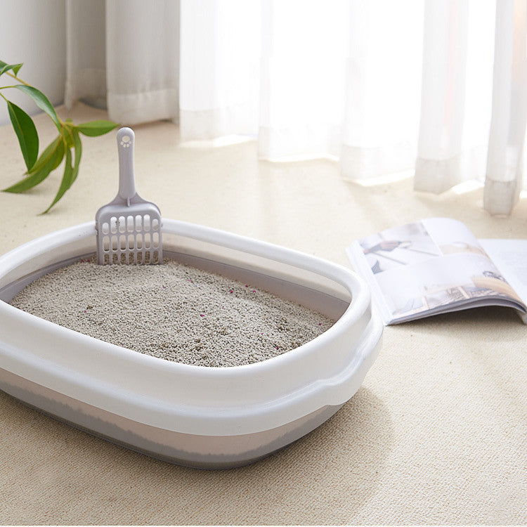 スコップ付きペット用トイレ 猫用トイレ 高品質 飛散防止 犬用プラスチックトイレ