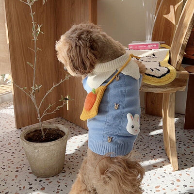 子犬用セーター 秋と冬 猫用暖かいプルオーバー ペットファッション漫画服 子犬用可愛いニット生地