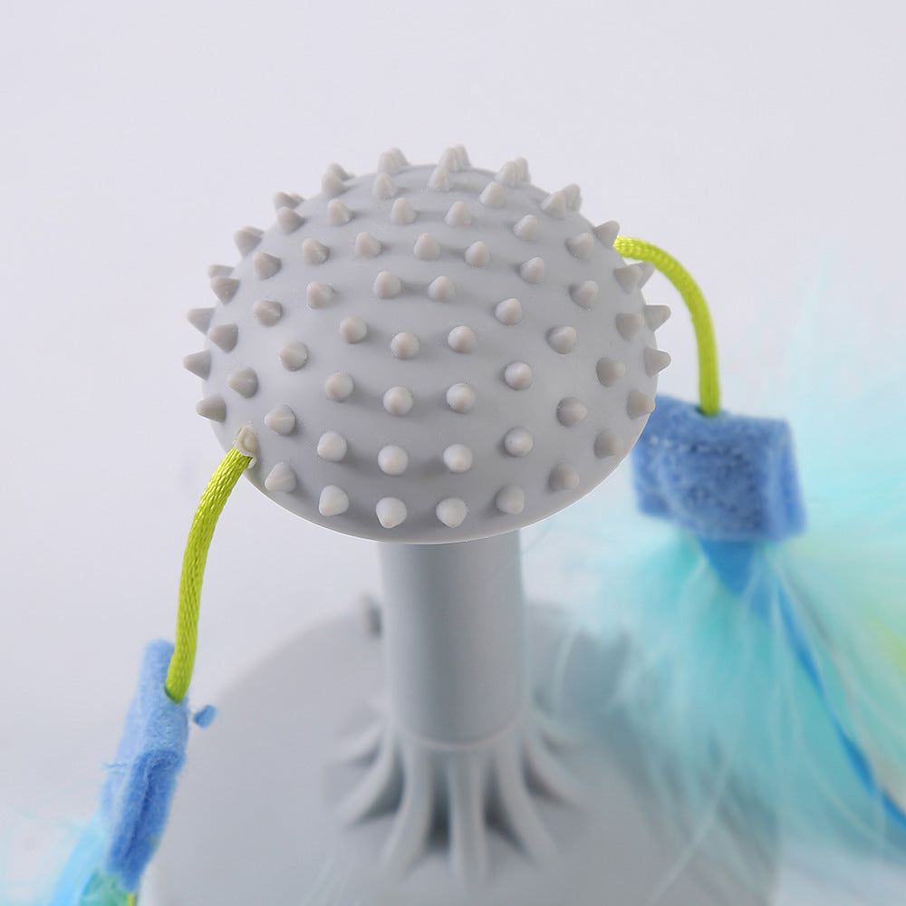 ペットおもちゃ リラクゼーション ダブル毛先突き出しヘッド 吸盤 猫 おもちゃ プラスチック製歯ぎしり 猫じゃらし 猫のおもちゃ