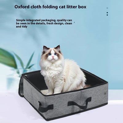 折りたたみ式便利な猫用品オックスフォード布モバイル猫トイレ