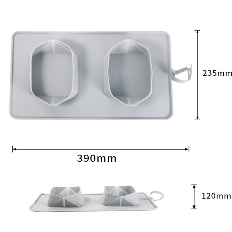 犬猫用携帯用シリコン製ペットフィーダー 折りたたみ式フード・水入れ