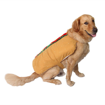 ペット用犬猫コスチューム、可愛いホットドッグサンドイッチコスチューム、面白いホットドッグ服、猫コスチューム