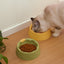 プラスチック製ペットボウル 犬猫用食器 室内用 ペットダブルボウル ドッグフード ウォーターフィーダー 猫 小型犬用 大容量ボウル