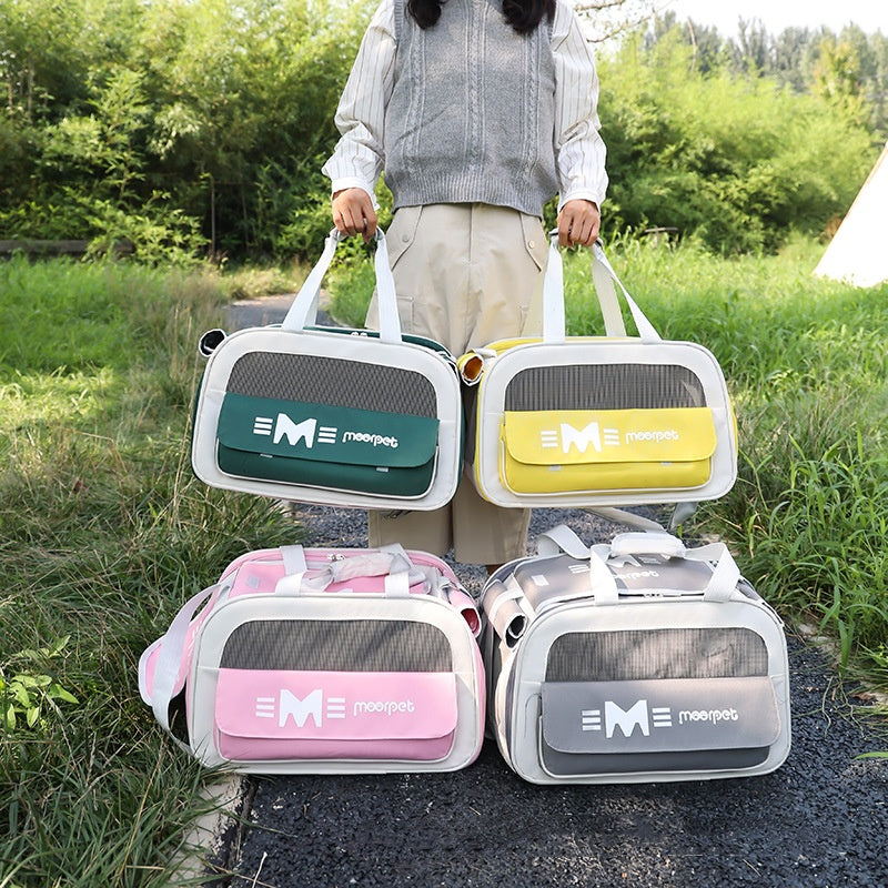 猫用キャリーバッグ ポータブル 斜め掛け ショルダーバッグ ペットトラベル 通気性 大容量 猫用おむつバッグ