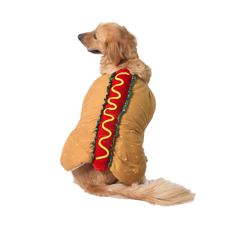 ペット用犬猫コスチューム、可愛いホットドッグサンドイッチコスチューム、面白いホットドッグ服、猫コスチューム