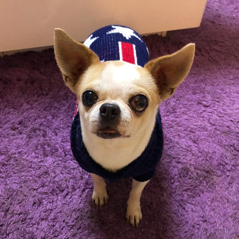 クリスマス メープル スノーフレーク タートルネック ニット セーター ペット服