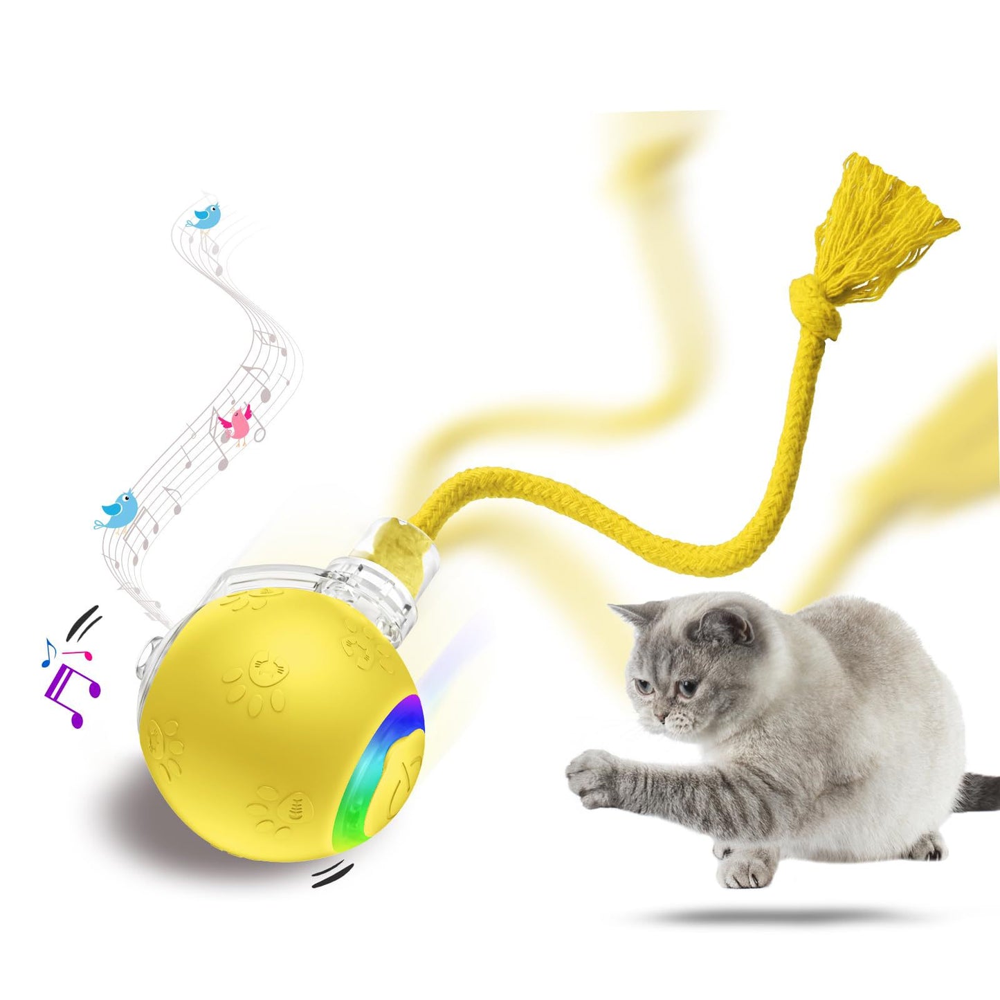 インテリジェント重力式猫用おもちゃボール ストラップ電動ロープ猫じゃらし 猫用おもちゃ